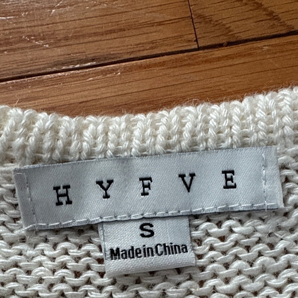HYFVE Cream Crew Neck Cropped Sweater - Picture 2 of 7